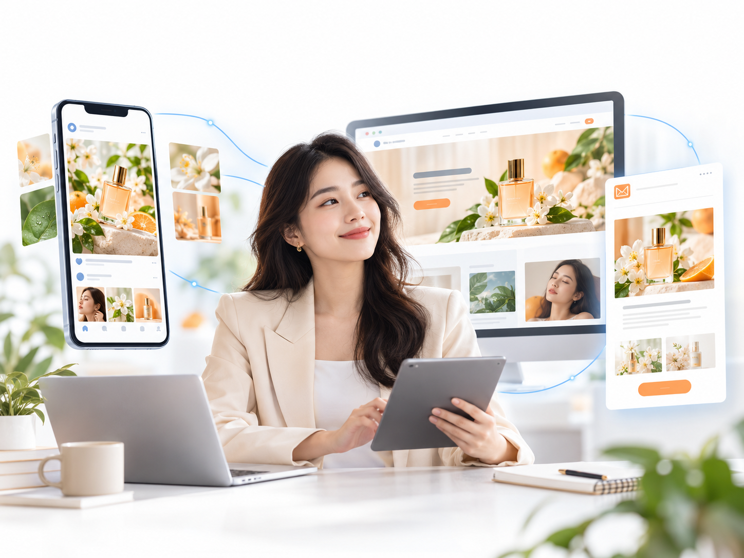 Chuyên viên quảng cáo cùng trang đích, email và mẫu quảng cáo di động